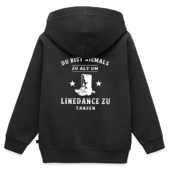 Linedance Linedancer Western Geschenk - Kinder Premium Organic Zip Hoodie - Schwarz - Hinten - AI Model Kid Male (0cm)