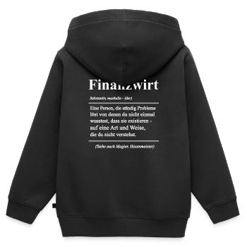 Finanzwirt Finanzen Arbeit Geschenk - Kinder Premium Organic Zip Hoodie - Schwarz - Hinten - AI Model Kid Male (0cm)