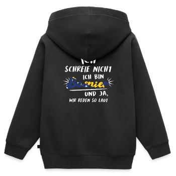 Bosnien Bosnier Bosnisch Geschenk - Kinder Premium Organic Zip Hoodie - Schwarz - Hinten - AI Model Kid Male (0cm)