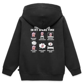 Anime Kleidung Otaku Geschenk - Kinder Premium Organic Zip Hoodie - Schwarz - Hinten - AI Model Kid Male (0cm)