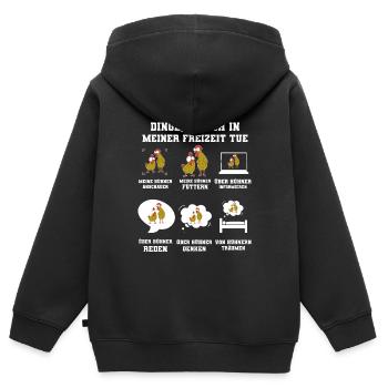 Huhn Hühner Hühnerstall Geschenk - Kinder Premium Organic Zip Hoodie - Schwarz - Hinten - AI Model Kid Male (0cm)
