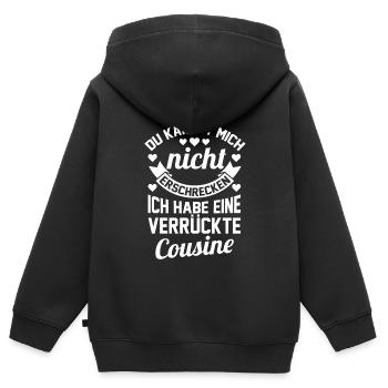 Cousine Cousinen Große Cousine Geschenk - Kinder Premium Organic Zip Hoodie - Schwarz - Hinten - AI Model Kid Male (0cm)