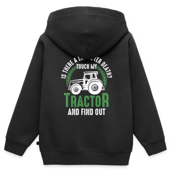 Tractor Tractors Tractor Gift - Kids Premium Organic Zip-up Hoodie - black - Back - AI Model Kid Male (0cm)
