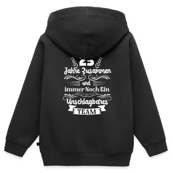 Silberhochzeit Silberne Hochzeit 25 Hochzeitstag - Kinder Premium Organic Zip Hoodie - Schwarz - Hinten - AI Model Kid Male (0cm)