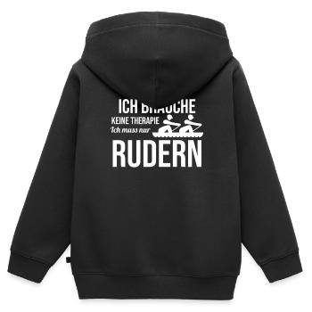 Rudern Ruderer Ruder Geschenk - Kinder Premium Organic Zip Hoodie - Schwarz - Hinten - AI Model Kid Male (0cm)