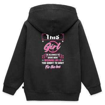 Permis de conduire fille Permis de conduire - Sweat Premium à capuche zippé enfant bio - noir - Dos - AI Model Kid Male (0cm)