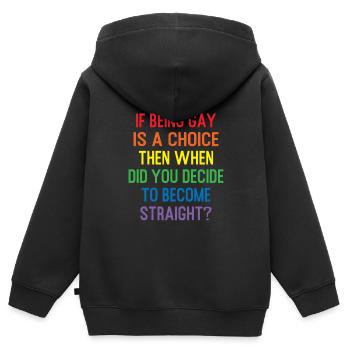 Schwul Homosexuell LGBT Geschenk - Kinder Premium Organic Zip Hoodie - Schwarz - Hinten - AI Model Kid Male (0cm)