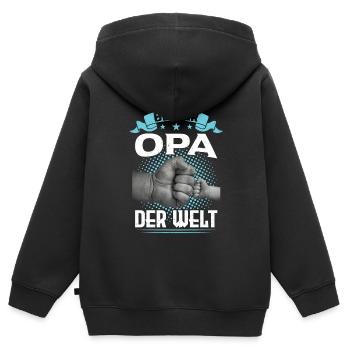 Opa Großvater Enkelkind Geschenk - Kinder Premium Organic Zip Hoodie - Schwarz - Hinten - AI Model Kid Male (0cm)