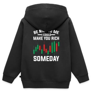 Trading Trader Geld Investor Aktien Markt - Kinder Premium Organic Zip Hoodie - Schwarz - Hinten - AI Model Kid Male (0cm)