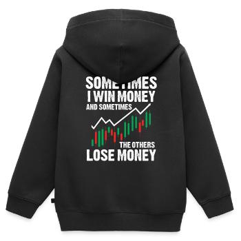 Trading Geld Investieren Trader Markt - Kinder Premium Organic Zip Hoodie - Schwarz - Hinten - AI Model Kid Male (0cm)