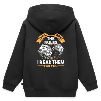 Brettspiel Brettspiele Brettspiel Geschenk - Kinder Premium Organic Zip Hoodie - Schwarz - Hinten - AI Model Kid Male (0cm)