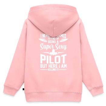 Pilot Airline Flug Pilot Geschenk - Kinder Premium Organic Zip Hoodie - Rosa - Hinten - AI Model Kid Female (0cm)