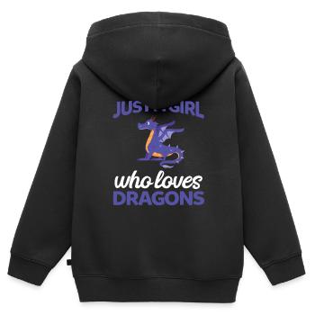 Dragons Dragons Dragon Cadeau - Sweat Premium à capuche zippé enfant bio - noir - Dos - AI Model Kid Male (0cm)