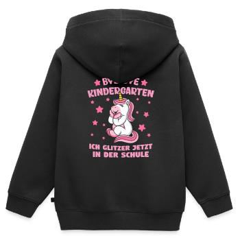 Schulkind Schulanfang Schulanfänger Schultüte - Kinder Premium Organic Zip Hoodie - Schwarz - Hinten - AI Model Kid Male (0cm)