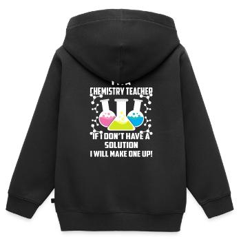 Chimie-professeur de chimie amateur de chimie-cadeau - Sweat Premium à capuche zippé enfant bio - noir - Dos - AI Model Kid Male (0cm)