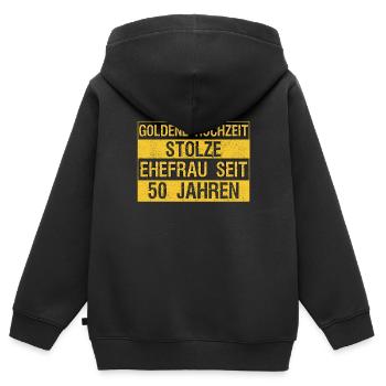 Lustige Ehefrau Sprüche Goldene Hochzeit 50 Jahre - Kinder Premium Organic Zip Hoodie - Schwarz - Hinten - AI Model Kid Male (0cm)