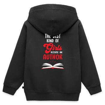 Auteur Auteur Cadeau - Sweat Premium à capuche zippé enfant bio - noir - Dos - AI Model Kid Male (0cm)