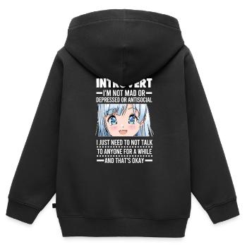 Anime Anime Otaku Geschenk - Kinder Premium Organic Zip Hoodie - Schwarz - Hinten - AI Model Kid Male (0cm)