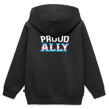 Transgender-Verbündeter Transgender-Verbündeter - Kinder Premium Organic Zip Hoodie - Schwarz - Hinten - AI Model Kid Male (0cm)