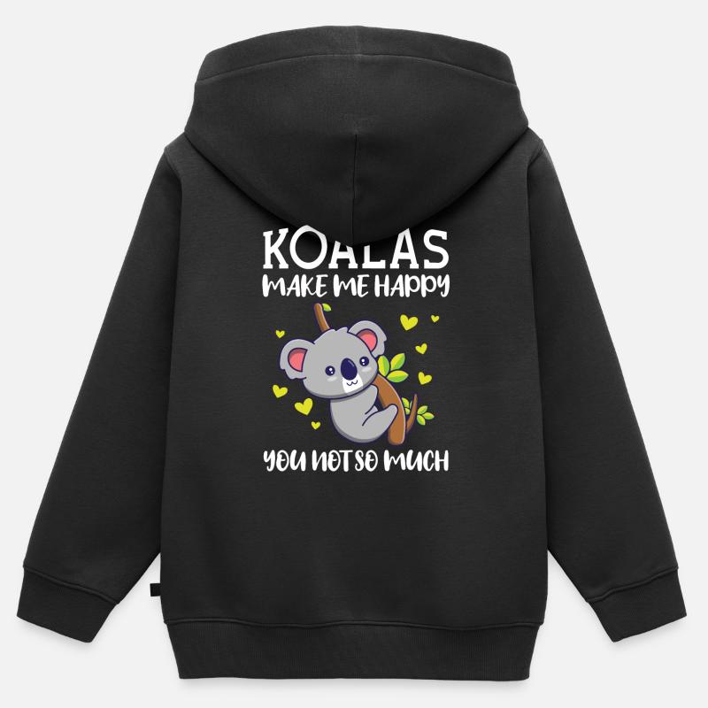 Koala Koala Koalas Geschenk - Premium børne zip-hættetrøje økologisk - sort