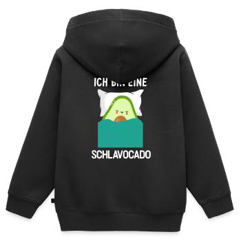 Avocado Schlafshirt Schlafanzug Geschenk - Kinder Premium Organic Zip Hoodie - Schwarz - Hinten - AI Model Kid Male (0cm)