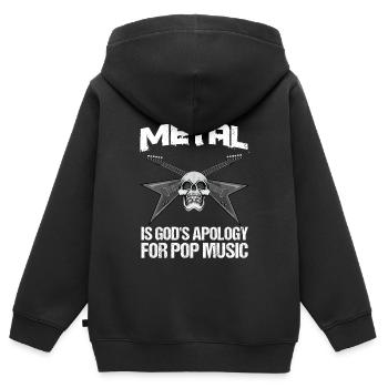 Metal Music Metal ist Gottes - Kinder Premium Organic Zip Hoodie - Schwarz - Hinten - AI Model Kid Male (0cm)