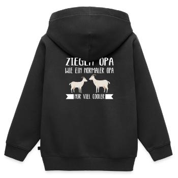Ziegen Opa Ziege Ziegen Geschenk - Kinder Premium Organic Zip Hoodie - Schwarz - Hinten - AI Model Kid Male (0cm)