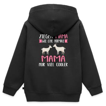Ziegen Mama Ziege Ziegen Geschenk - Kinder Premium Organic Zip Hoodie - Schwarz - Hinten - AI Model Kid Male (0cm)