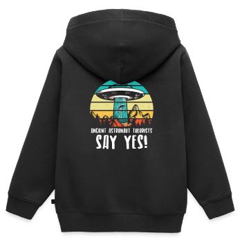 Aliens Aliens Cadeau - Sweat Premium à capuche zippé enfant bio - noir - Dos - AI Model Kid Male (0cm)