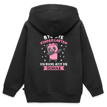 Schulanfang Schulkind Schulanfänger Geschenk - Kinder Premium Organic Zip Hoodie - Schwarz - Hinten - AI Model Kid Male (0cm)