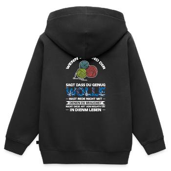 Häkeln Häklerin Handarbeit Geschenk - Kinder Premium Organic Zip Hoodie - Schwarz - Hinten - AI Model Kid Male (0cm)
