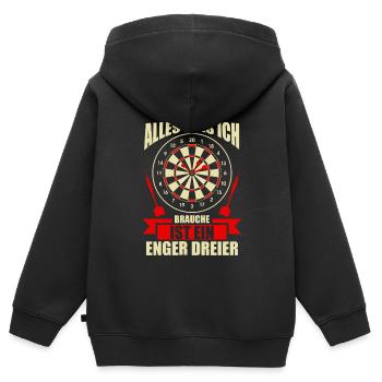 Darts Dartboard Dartspieler Geschenk - Kinder Premium Organic Zip Hoodie - Schwarz - Hinten - AI Model Kid Male (0cm)