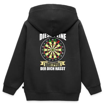 Darts Dartpfeil Dartboard Geschenk - Kinder Premium Organic Zip Hoodie - Schwarz - Hinten - AI Model Kid Male (0cm)