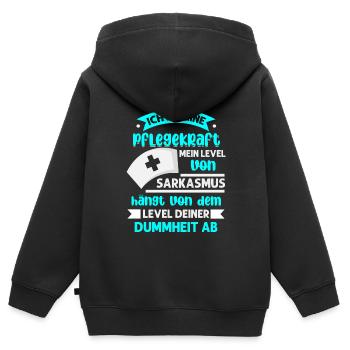 Pflegekraft Krankenpflegerin Pflegepersonal - Kinder Premium Organic Zip Hoodie - Schwarz - Hinten - AI Model Kid Male (0cm)