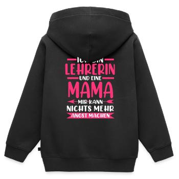 Lehrerin Mutter Lehrerinnen Geschenk - Kinder Premium Organic Zip Hoodie - Schwarz - Hinten - AI Model Kid Male (0cm)