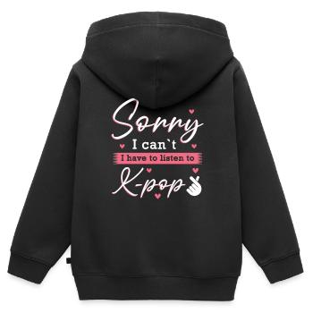 K-Pop K-Pop Geschenk - Kinder Premium Organic Zip Hoodie - Schwarz - Hinten - AI Model Kid Male (0cm)