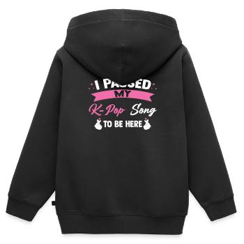 K-Pop K-Pop Korean Geschenk - Kinder Premium Organic Zip Hoodie - Schwarz - Hinten - AI Model Kid Male (0cm)