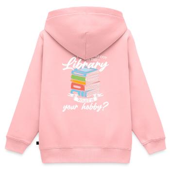 Bibliothek bibliothek Geschenk - Kinder Premium Organic Zip Hoodie - Rosa - Hinten - AI Model Kid Female (0cm)