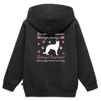German Shepherd German Shepherd - Kids Premium Organic Zip-up Hoodie - black - Back - AI Model Kid Male (0cm)