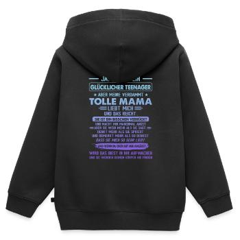 Teenager Jugendliche Mutter Geschenk - Kinder Premium Organic Zip Hoodie - Schwarz - Hinten - AI Model Kid Male (0cm)