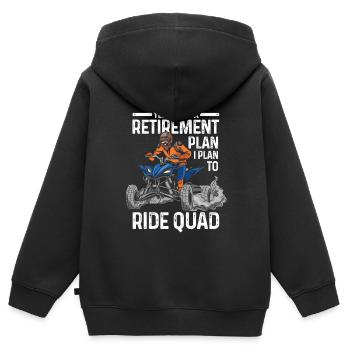 Quad-tour quad quad cadeau - Sweat Premium à capuche zippé enfant bio - noir - Dos - AI Model Kid Male (0cm)