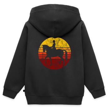 Dressur Dressurreiten Dressurreiter Reiten Pferd - Kinder Premium Organic Zip Hoodie - Schwarz - Hinten - AI Model Kid Male (0cm)