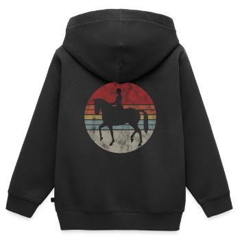 Dressur Dressurreiten Dressurreiter Reiten Pferd - Kinder Premium Organic Zip Hoodie - Schwarz - Hinten - AI Model Kid Male (0cm)