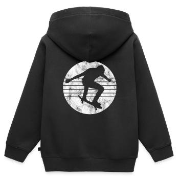 Skateboarder Skateboard Skater Skate Skateing - Kids Premium Organic Zip-up Hoodie - black - Back - AI Model Kid Male (0cm)