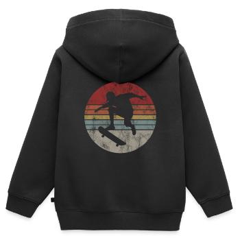 Skateboarder Skateboard Skater Skate Skateing - Sweat Premium à capuche zippé enfant bio - noir - Dos - AI Model Kid Male (0cm)