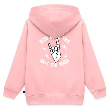 Rock Sign - Kinder Premium Organic Zip Hoodie - Rosa - Hinten - AI Model Kid Female (0cm)