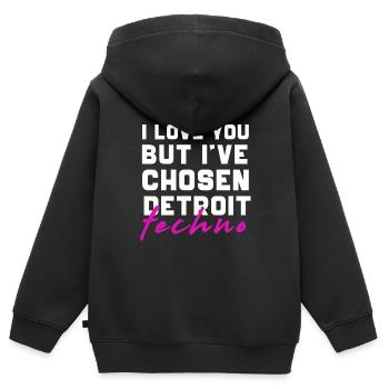 Detroit Techno - Kinder Premium Organic Zip Hoodie - Schwarz - Hinten - AI Model Kid Male (0cm)