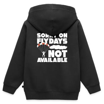 Fallschirm - Kinder Premium Organic Zip Hoodie - Schwarz - Hinten - AI Model Kid Male (0cm)