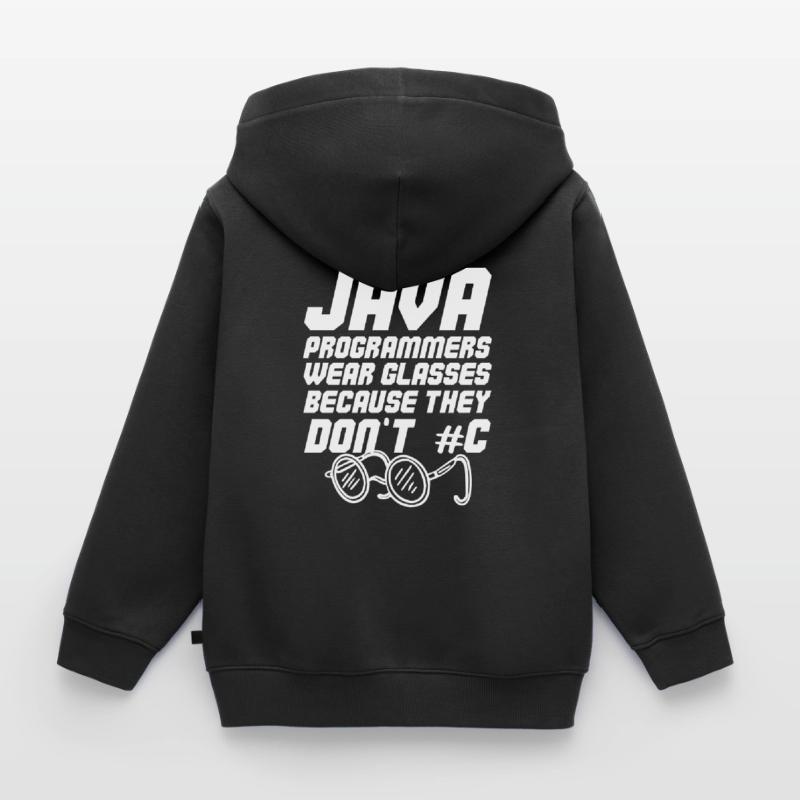 Programmeur Java sympa Sweat Premium à capuche zippé enfant bio