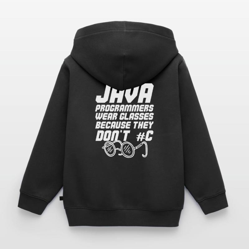 Programmeur Java sympa Sweat Premium à capuche zippé enfant bio